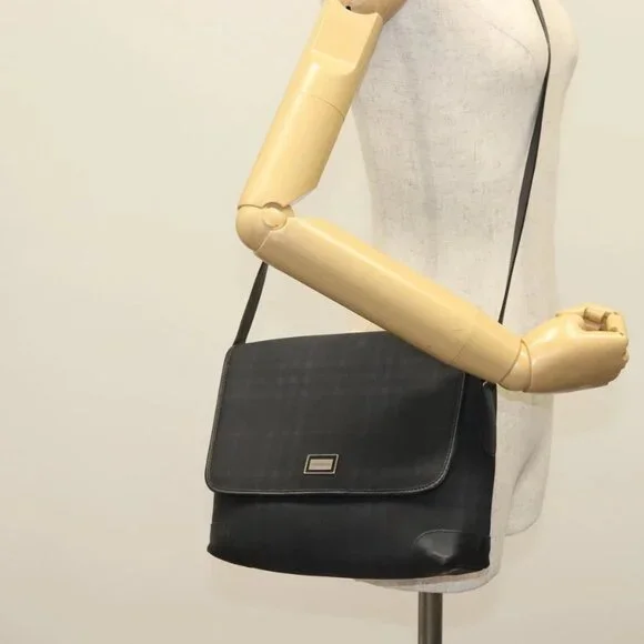 BURBERRY Nova Check Shoulder Bag PVC Navy Auth BA5497 - Picture 1 of 15